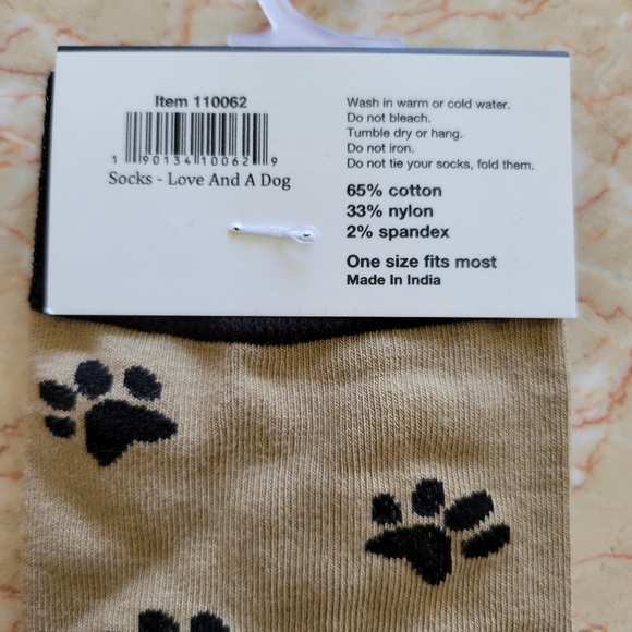 Women's Love & a Dog Crew Socks - Picture 3 of 3